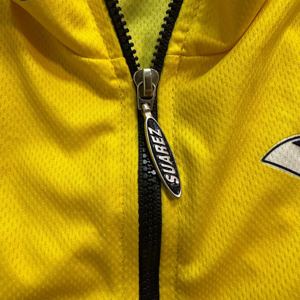 Suarez Dinos-Aurios Cycling Jersey Mens Small Yellow Maxxx Energy Quarter Zip - Picture 5 of 10